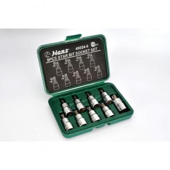 Juego de tubos Torx HANS 46024, 1/2 cuadrado, 9 piezas (T20 - T60), longitud de 55mm