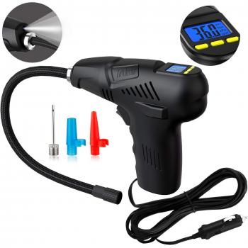 Autmor Compresores de Aire Inflador de Neumáticos de Mano para Coche, Bomba de Neumático Digital 12V 120 PSI para Automóvil, Motocicleta