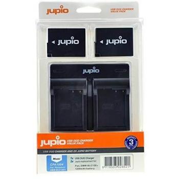 Jupio Panasonic DMW-BLC12E Battery Value Pack with Dual USB Charger (2x 1200mAh)