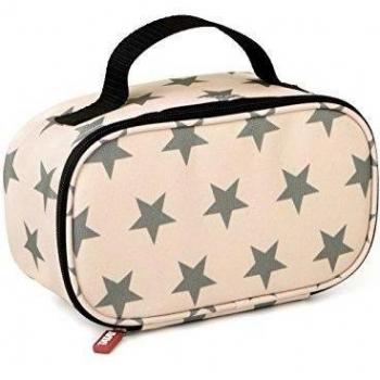 Tatay Urban Food Casual Mini Bolsa Térmica Porta Alimentos, 1.5L de Capacidad, con 1 Tupper Hermético de 0.5L de Plástico Libre de BPA, Color Rosa con Estrellas. Medidas 21.5 x 9 x 12 cm