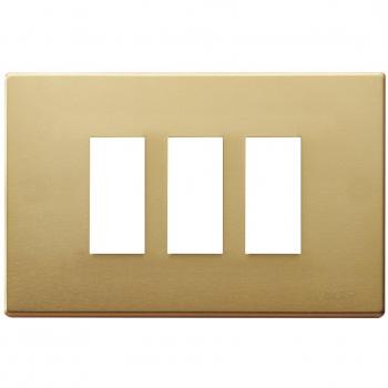 Placa Vimar Serie 8000 de 3 Módulos en Aluminio Anodizado Bronce