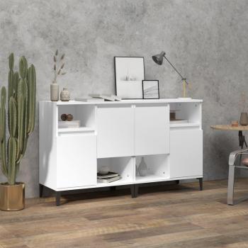 Aparador de Madera Contrachapada 2 uds 60x35x70 cm, Mueble de Almacenaje de Salón, Buffet para salón, Armario Auxiliar, Armario de Almacenamiento en color blanco