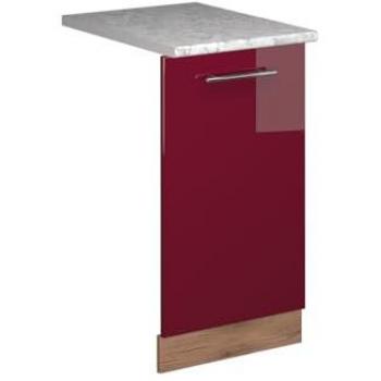 Panel Frontal para Lavavajillas Fame-Line, 45 cm, Rojo Burdeos Alto Brillo con Acabado en Mármol