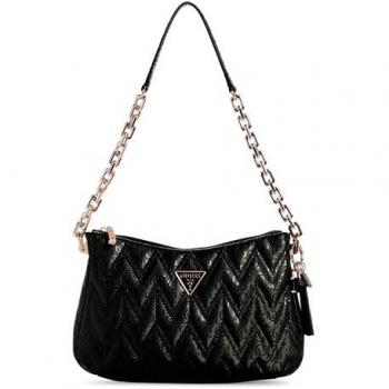 Bolso de Mujer Guess Adelard Top Zip, 27 cm, Negro, Poliéster