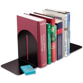 STEELMASTER Fashion Steel Bookends, 1 Pair, 5.9 x 7 x 5 Inches, Black