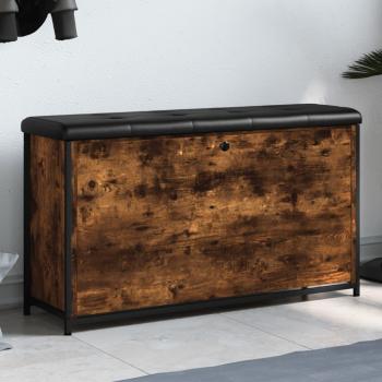 Banco zapatero con cajón abatible Humo Roble 102x32x56cm