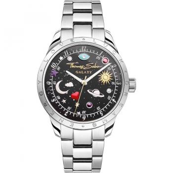 Thomas Sabo Cosmic Amulet Women's Watch - Stainless Steel with Black Dial and Zirconia Accents