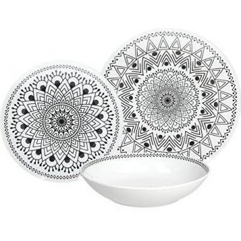 Tognana ME070185581 - Vajilla de 18 piezas Tribal Chic de porcelana