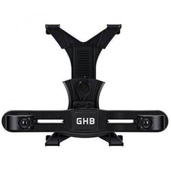 GHB soporte para tablet con adaptador para reposacabezas de coche - Compatible con Ipad, Samsung Galaxy y otras tabletas de 7-10. Negro