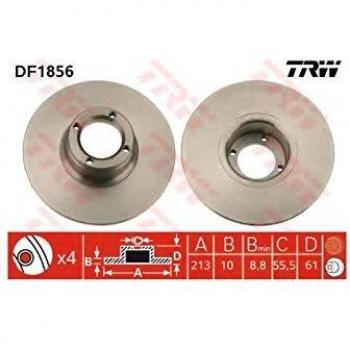 Disco de freno TRW DF1856, tipo: disco de freno, características: diseño para optimizar la disipación del calor, fabricado con materiales de alta calidad para mayor durabilidad y rendimiento, compatible con una amplia gama de