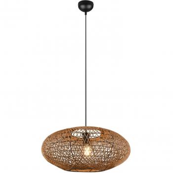 Lámpara colgante Hedda de sisal y metal Trio Lighting