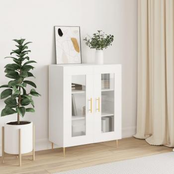 Aparador de madera contrachapada y madera de ingeniería blanco 69,5x34x90 cm Mueble de Almacenaje de Salón, Buffet para salón, Armario Auxiliar, Armario de Almacenamiento
