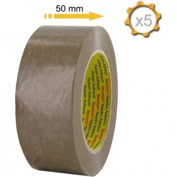 Cinta adhesiva PVC 3 m Habana 50 MM X 100 m x 5