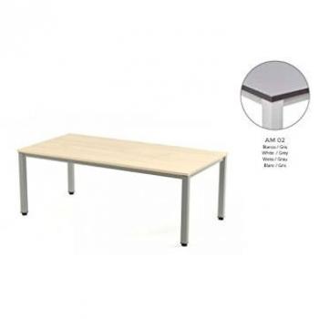 MESA EXECUTIVE DE ROCADA 200X100 CM COLOR BLANCO/ GRIS
