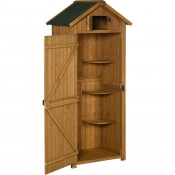 Outsunny Cobertizo de Almacenaje de Herramientas 77x54,2x179 cm 0,3 m² con 3 Estantes y 2 Puertas
