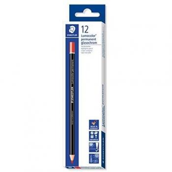 Staedtler Lumocolor 108 20-2. Caja de 12 lápices permanentes en seco de color rojo.