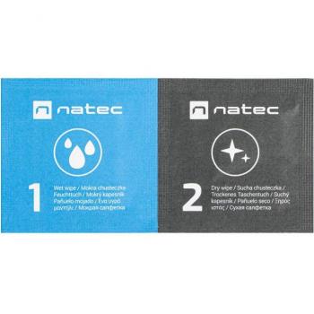 Toallitas Desinfectantes para Equipos Electrónicos Natec Raccoon, Kit de Limpieza Universal, Paños Húmedos y Secos, Pack de 50 Unidades