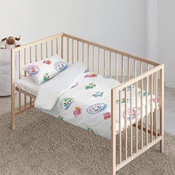 Funda Nórdica Peppa Pig 100% Algodón Modelo Time Bed para Maxicuna 115x145 cm con Botones, Extrasuave, Made in Spain