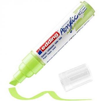 edding 5000 marcador acrílico de trazo grueso - verde pastel - 1 rotulador acrílico resistente al agua - punta biselada ancha 5-10 mm - pintura acrílica para lienzo, papel kraft, madera y piedra