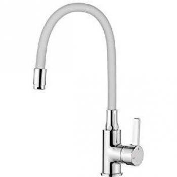 IBERGRIF Monomando Fregadera Vertic. Flex. Blanco