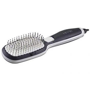 Beper 40.925 Cepillo iónico alisador, Cerámica, Tecnología Iónica, 25 W, Temperatura ajustable, Cable giratorio de 360 °, Blanco/Negro