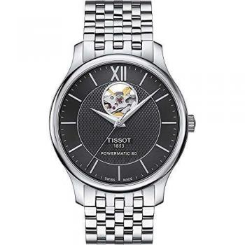 Mens Tissot Tradition Open Heart Powermatic 80 Automatic Watch T0639071105800