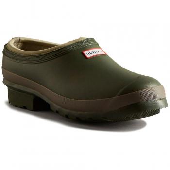 Hunter Men's Gardener Clogs - Dark Olive/Tan - Size 9