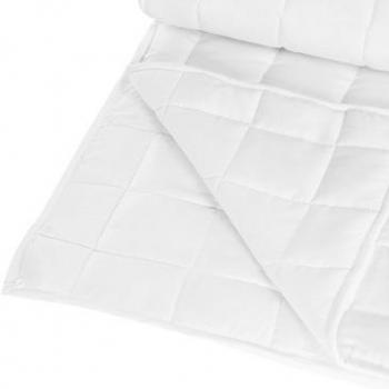 Edredón de poliéster blanco 200 x 220 cm, doble capa, para todas las estaciones, con botones