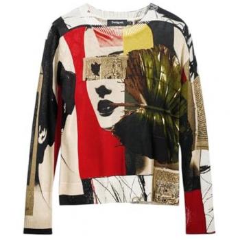 Desigual Lacroix Women's Sweater - Collage Design