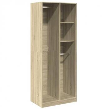Armario de madera de ingeniería roble Sonoma 80x50x200 cm, marrón, armario de almacenamiento y organizador
