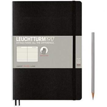 Leuchtturm1917 Softcover B5 Ruled Notebook - Black