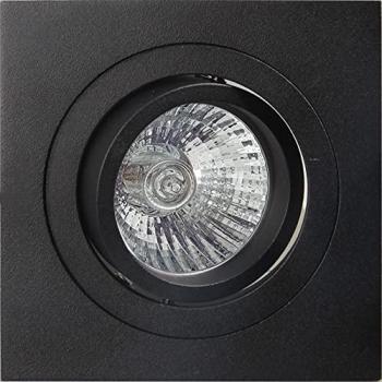 Empotrable cuadrado orientable BASICO GU10 9,2 cm negro mate, fabricado en aluminio, 1 x GU10 Max 50W