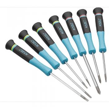 Kit de atornilladores HAZET 811EL/7, destornillador, incluye 7 puntas intercambiables, mango ergonómico antideslizante, fabricado en acero al cromo-vanadio, longitud