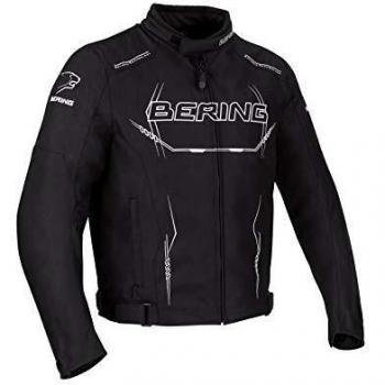 Bering chaqueta moto hombre forcio, Negro y Blanco, talla L