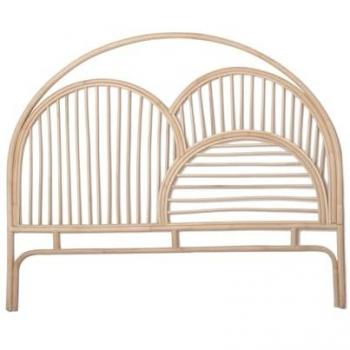 Cabecero Doble de Ratán Natural 163x134 cm para Cama de 135, 150 y 160 cm