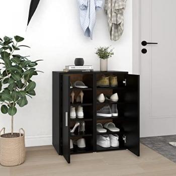 Zapateros 2 uds madera contrachapada negro 32x35x70 cm