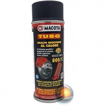 Macota - Pintura en aerosol para frenos, silenciadores, pinzas, resistente a altas temperaturas, de 400 ml, en color negro