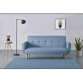 Sofá cama escandinavo azul de 3 plazas Concept Usine
