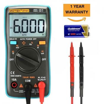 acekool multímetro digital, portátil, 6000 cuentas AUTO Ranging Multímetro Ohm/Hz/temp/ciclo AC/DC probador de medición con retroiluminación pantalla LCD