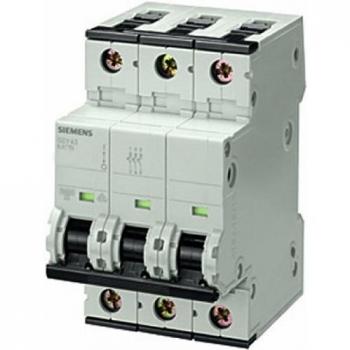 Interruptor Automático Magnetotérmico Siemens 5SY43027, 3 Polos, 2A, Curva Tipo C, Poder de Corte 10 kA, Montaje en Carril DIN