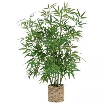 Planta de Bambú Artificial con Maceta Natural - 100 cm de Alto