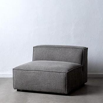 Sofá Modular Central Gris Oscuro de Tela y Madera de 92x109x67 cm - LOLAhome
