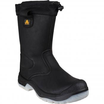 Amblers Mens Safety FS209 Water Resistant Pull On Black Rigger Boots Size 13