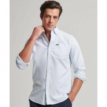 Camisa Oxford Superdry para hombre en algodón lavado con manga larga