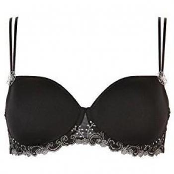 Simone Perele Delice 3D Molded T-Shirt Bra - Elegant Spaghetti Straps, Embroidered Lace - Moonlight - Size: 36D
