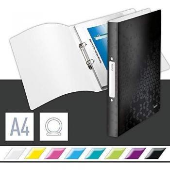 Carpeta de anillas Leitz WOW A4 2 anillas 25mm PP negro