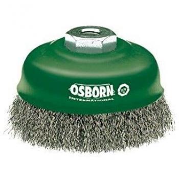 Osborn 0002613363 Cepillo taza inox de alambre ondulado con tuerca M14 y filamento Ø 0.30 mm 80x30