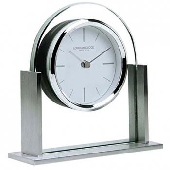 Personalized Engravable Glass & Silver Finish Arch Top Mantel Clock