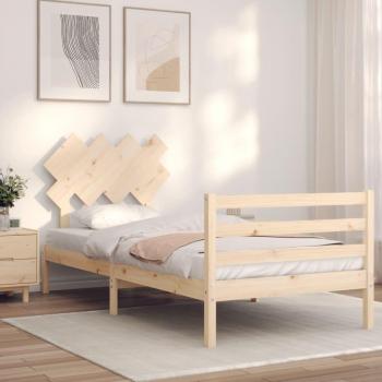 Cama de madera maciza con cabecero