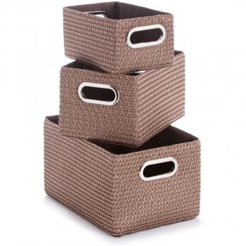 Zeller 14091 - Juego de cajas de almacenaje con asas de cromo